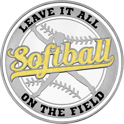 Gold "Softball" with White Outer Circular Borders